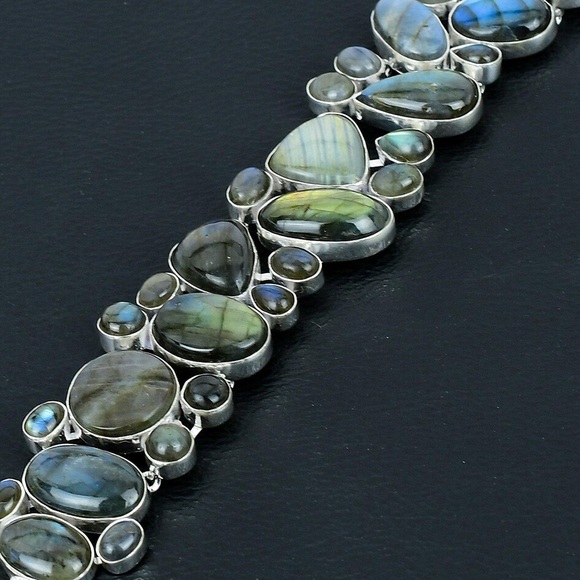 925 sterling silver Labordarite bracelet! Extraordinarily beautiful! HANDMADE!!! - Picture 7 of 15